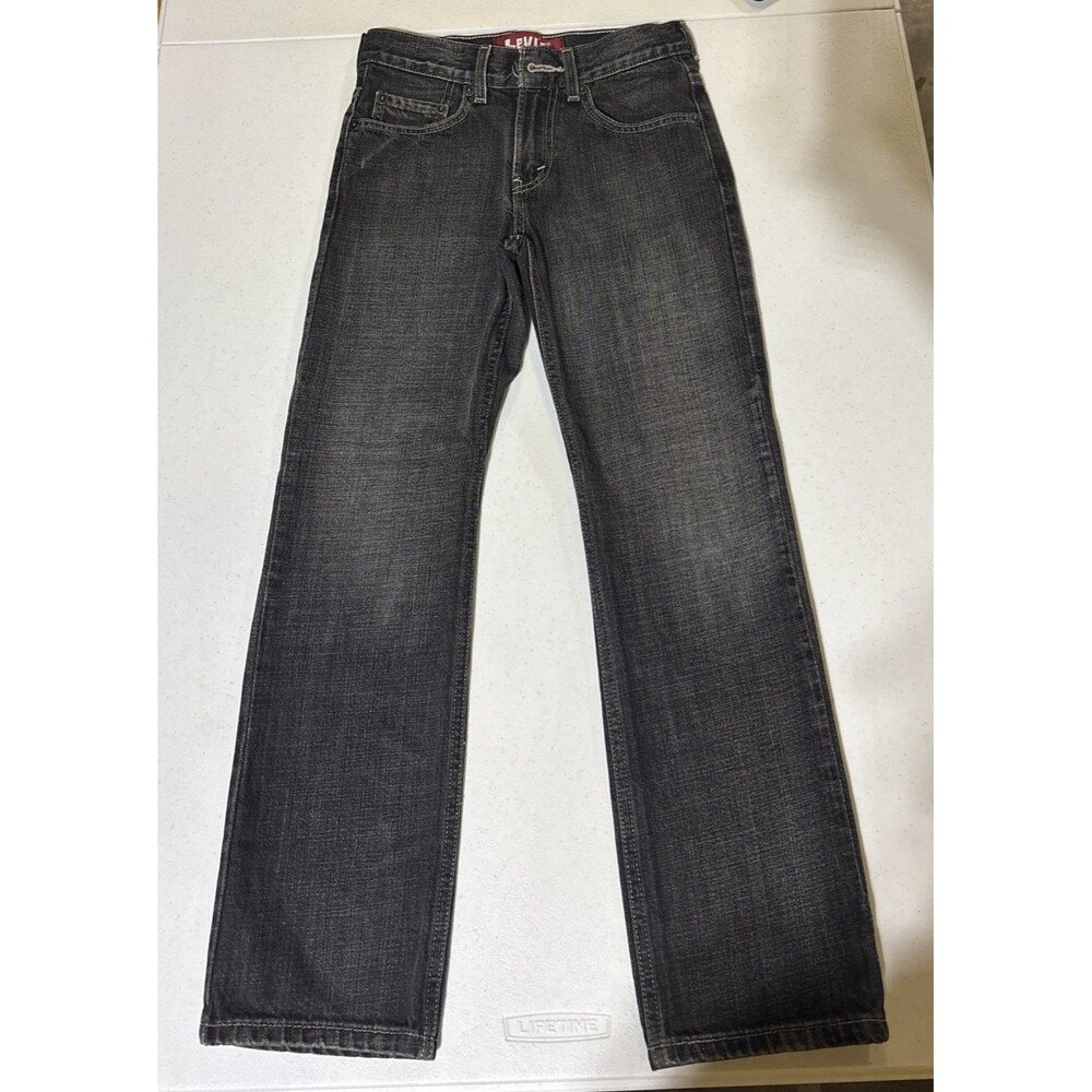 Levis 514 Jeans Boys Size 10 25x25 Slim Straight Black Denim Jeans